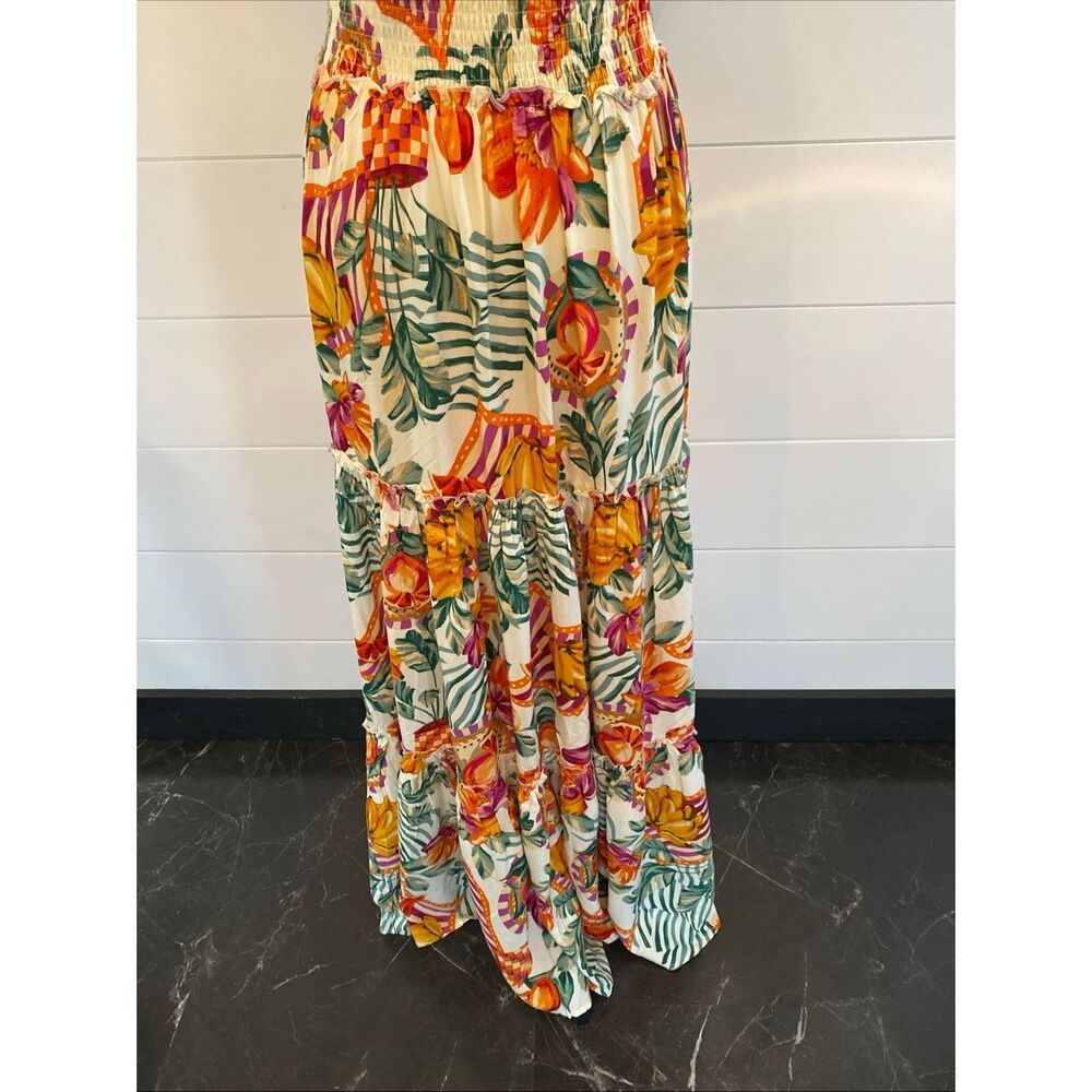 Abel the Label fruit print floral maxi dress strapless tube top, size XS NWOT - Picture 7 of 9
